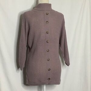 Turtleneck Sweater With Back Button Detail Size L